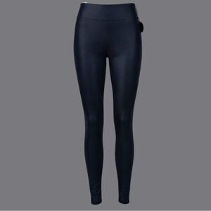 OFFLINE by Aerie Real Luxe Faux Leather Leggings High Rise Navy Blue NWT Size M